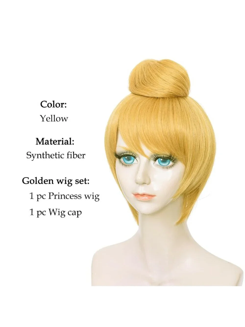 Women's Yellow Heat Resistant Synthetic Fiber Long Straight Ombre Wigs